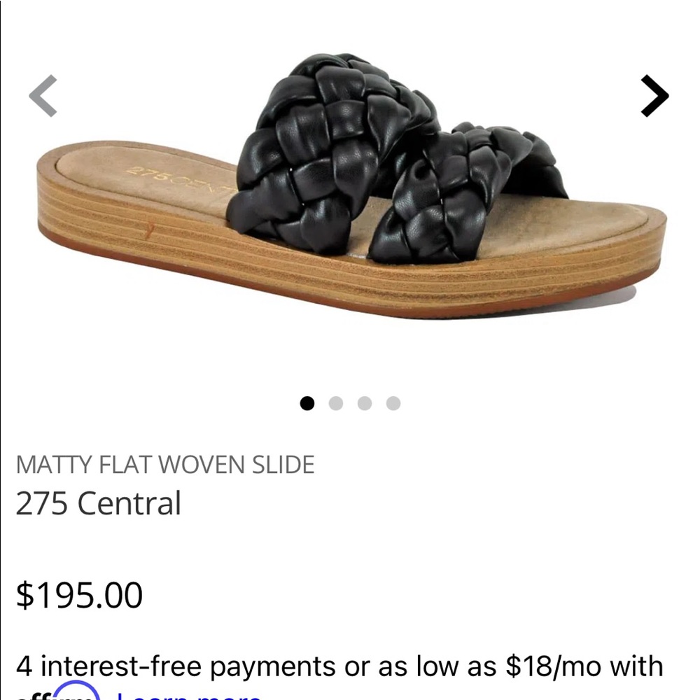 275 Central Matty Flat Woven Slide Sandal - Black from Jildor